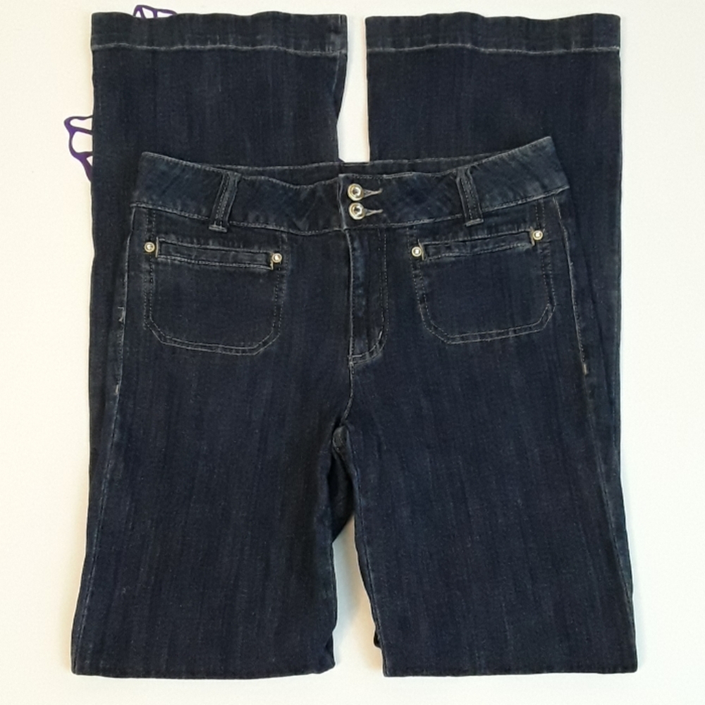 Cache straight leg jean with embellishment 0029